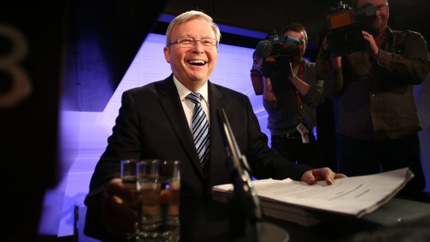 Kevin Rudd on the campaign trail in 2013.