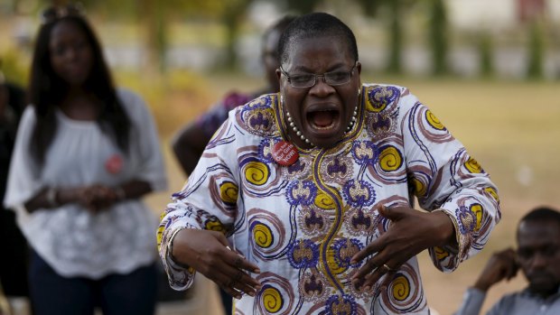Dr Oby Ezekwesili expresses support for the rescue of some women and girls from Sambisa Forest while a Nigerian protest group continues their sit-in about the girls that are still missing from Chibok, in Abuja, Nigeria.