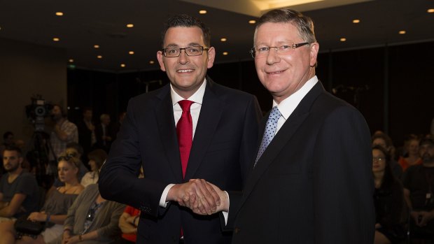 Who will win? Daniel Andrews and Denis Napthine.