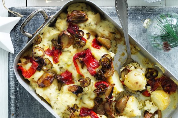 Serve this mascarpone potato gratin piping hot or warm.