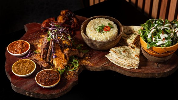 The suya platter is a Melbourne version of a Ghanaian street-food grill.