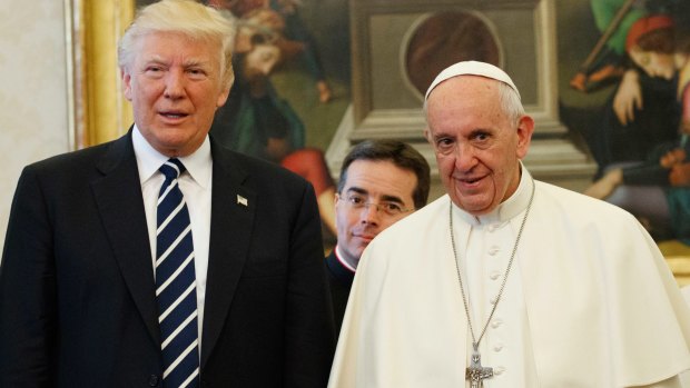 US President Donald Trump and Pope Francis at the Vatican in May.