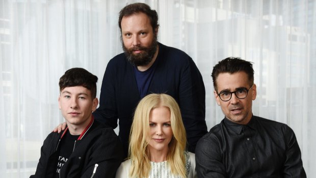 From left, Barry Keoghan, Yorgos Lanthimos, Nicole Kidman and Colin Farrell during the Toronto International Film Festival.