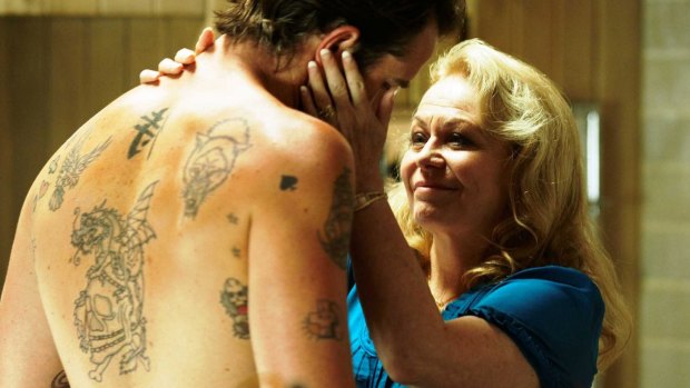 Jacki Weaver as Janine 'Smurf' Cody (with Sullivan Stapleton as Craig Cody) could flaw you with a look.