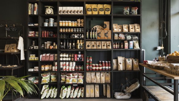 Deli shelves at Zsa's Bar Bistro Deli.