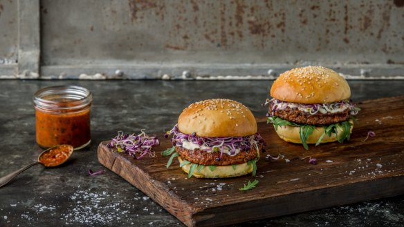 Essento insect burgers contain mealworms, rice and vegetables.
