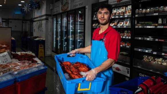 Reno Costi of De Costi's at Sydney Fish Market, which expects to sell several hundred tonnes of seafood across all stores in the 36 hours prior to Christmas.