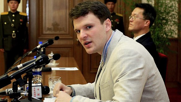 Otto Warmbier speaks at his trial in February 2016.