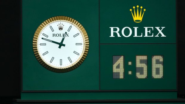 The clock at the end of the marathon match.
