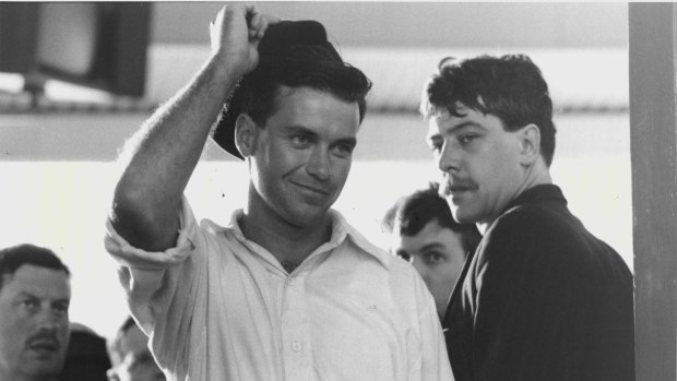 Gary Sweet as the great Australian batsman, Don Bradman, in the 1984 mini-series <i>Bodyline</i>.
