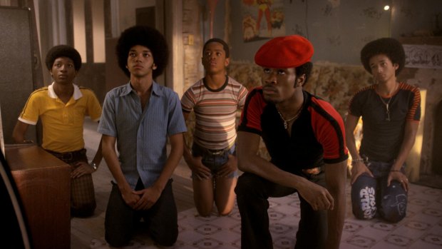 Skylan Brooks, Justice Smith, Tremaine Brown jnr, Shameik Moore and Jaden Smith in <i>The Get Down</i>.