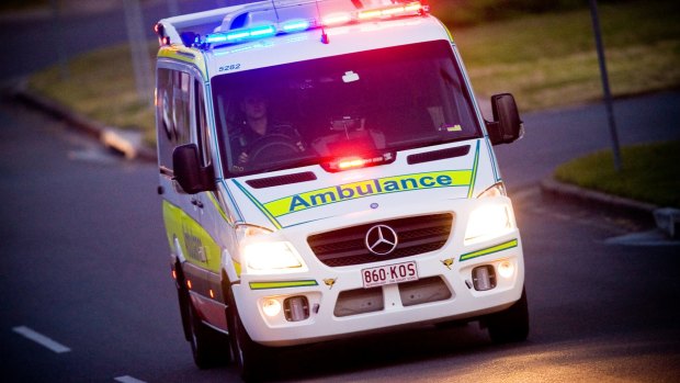 Paramedics are treating the 15-year-old for a head injury after he was struck at Victoria Point.