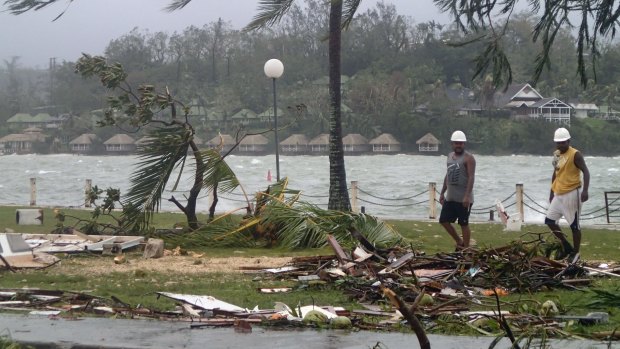 Will Australia be ready to step up?: Scattered debris along the coast of Vanuatu.