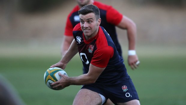 Top gear: England's George Ford trains in Melbourne ahead of the second Test against the Wallabies.