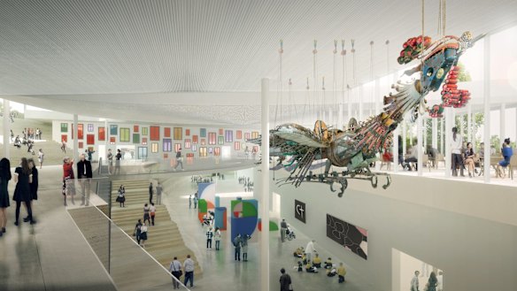 An artist's impression of the Sydney Modern Project atrium.