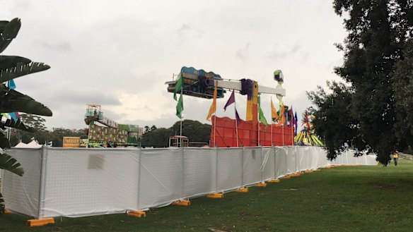 A section of Centennial Park was fenced off from the public for a private corporate event.