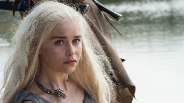Emilia Clarke as Danaerys Targaryen in <i>Game of Thrones</i>.