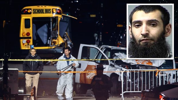 Sayfullo Saipov, who allegedly used a ute to mow down bike riders, entered the US on a green card, Trump said.