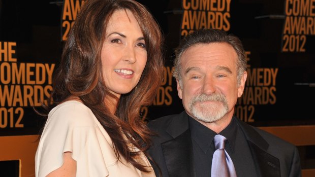 Battling Parkinson's disease: Robin Williams with his wife Susan Schneider.