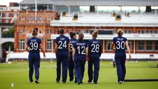 Historic occasion: The England team prepare for Sunday's final at Lord's.