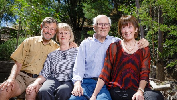 Lincoln Close neighbours David Mackenzie, Jenny Manning, and Joe and Janet Walker have maintained a close friendship through good times and bad, including when their Chapman street was hit by the 2003 Canberra fires.