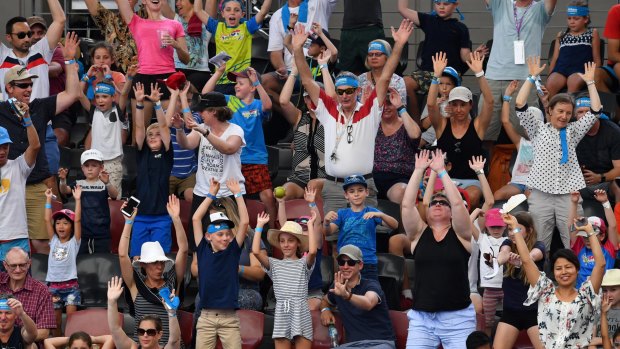 Tennis crowds where whipped into a frenzy at the Kids Tennis Days at the Australian Open, and here, the Brisbane International. 