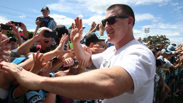 Still good enough for Roos: Paul Gallen meets Cronulla fans on Monday.