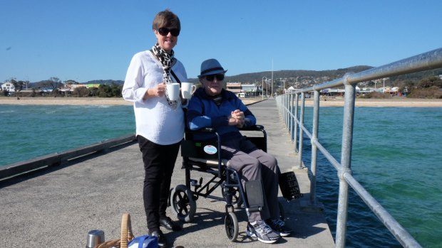 Meryl Andrews with her father, Trevor. 