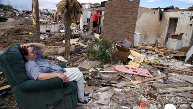 Devastation left by a tornado in Oklahoma in 1999.