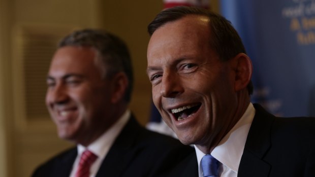 All smiles: Tony Abbott and Joe Hockey, just before the 2013 election.