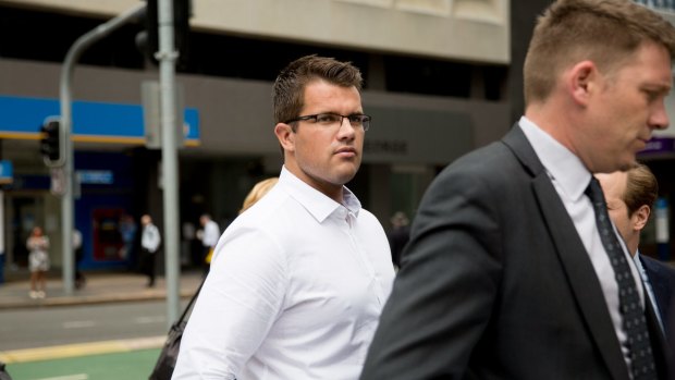 Mr Tostee arrives for day three of his murder trial at Brisbane Supreme Court.