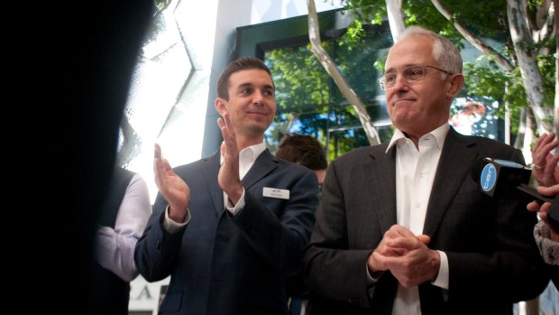Liberal MP Trevor Evans with Prime Minister Malcolm Turnbull.