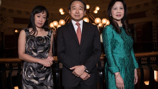  Far East Organization executives (from left) chief operating officer Lay See Shaw,  executive director  Augustine Tan and chairman Ai Lian Fang in Melbourne on Tuesday.