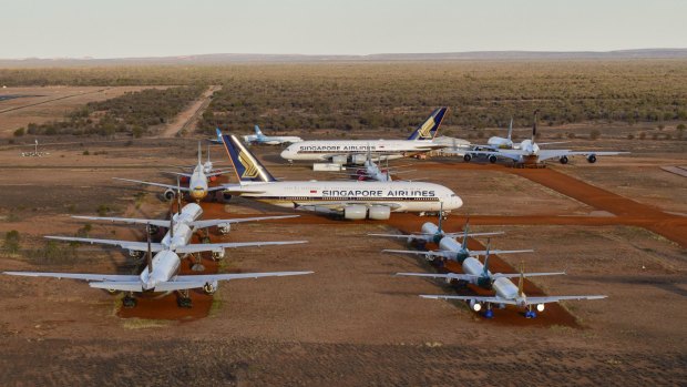 Singapore Airlines has been storing six of its Airbus A380s in the central Australian desert due to the downturn in demand for air travel.