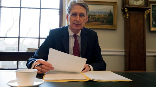 Britain's Chancellor of the Exchequer, Philip Hammond, during final preparations for his official 2017 budget announcement.