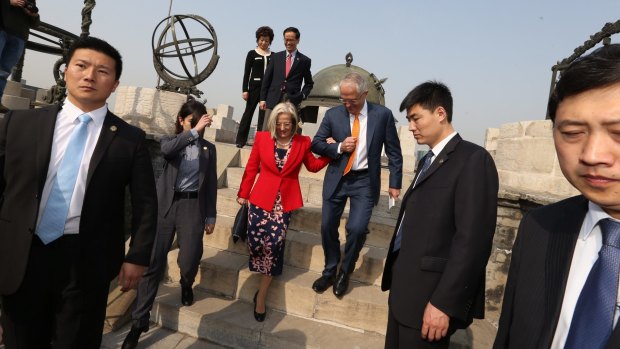 Malcolm Turnbull and Lucy Turnbull visited the Beijing Ancient Observatory.