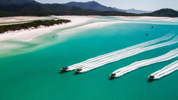 Ocean rafting at Airlie Beach.