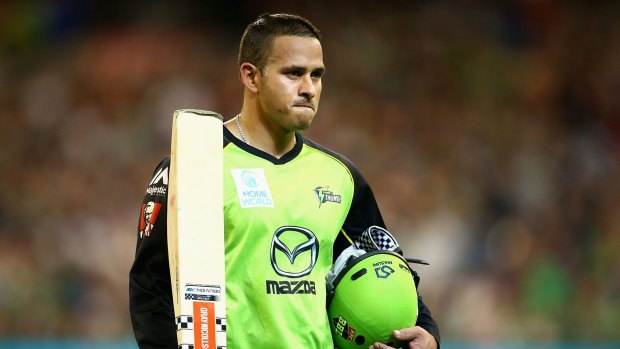 Rare form: Sydney Thunder's Usman Khawaja.