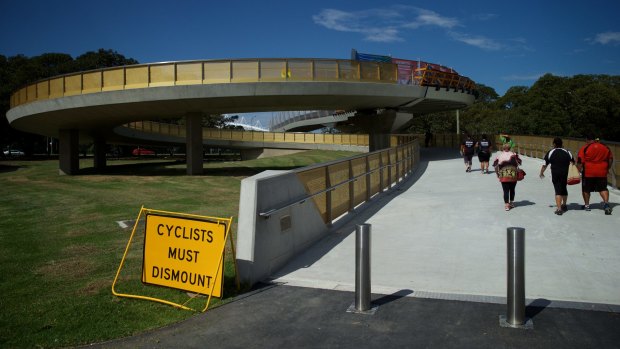 The Tibby Cotter Bridge has cut into land under the management of the Centennial Park and Moore Park Trust