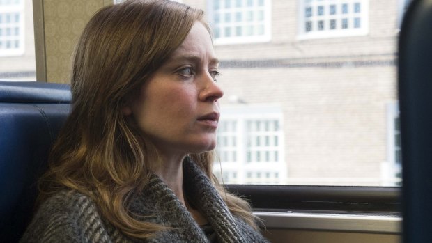 Emily Blunt as overweight alcoholic Rachel Watson in the film adaptation of <i>The Girl On The Train</i>.