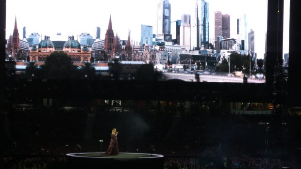 The crowd lapped up the Melbourne-themed visuals.