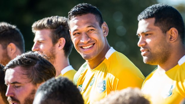 Big-match temperament: Wallabies fullback Israel Folau will use his NRL and AFL experiences to ensure he gets the job done for Australia against England this weekend.