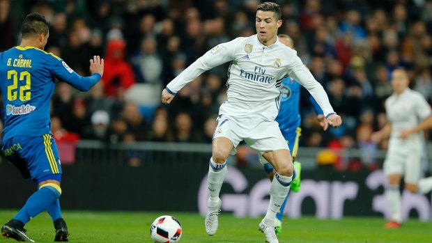 On the losing side: Real Madrid winger Cristiano Ronaldo.