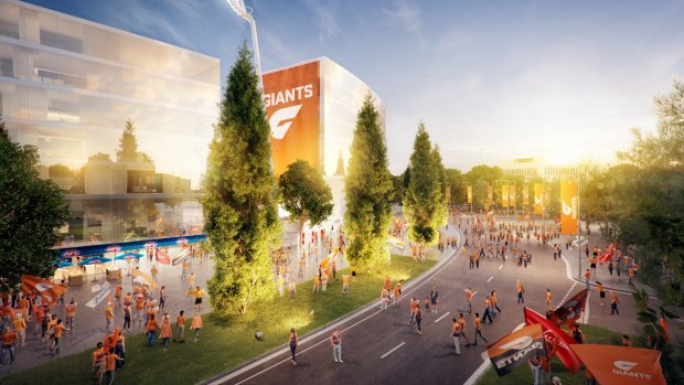 An artist's impression of the proposed Manuka Oval redevelopment.