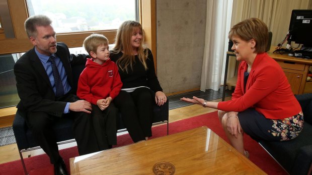 Gregg, Kathryn and Lachlan Brain chatting to Scotland's First Minister Nicola Sturgeon in Edinburgh last week. 