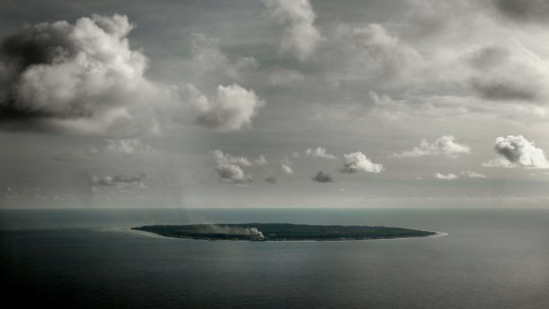 An aerial picture of Nauru, where Australia houses hundreds of refugees and asylum seekers.