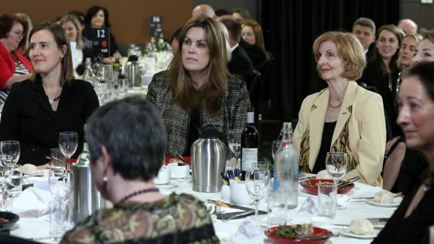 The Prime Minister's chief of staff Peta Credlin (centre), at the Foreign Minister's address.