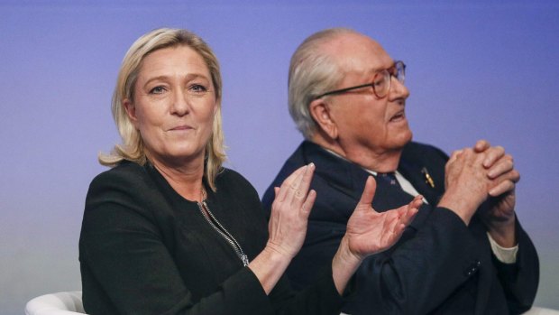 Marine Le Pen and her father, Jean-Marie Le Pen, in happier days last year. 