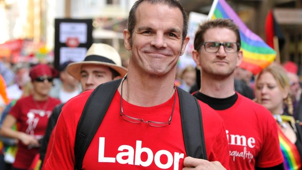Ian Roberts at a marriage equality rally in Sydney in August.