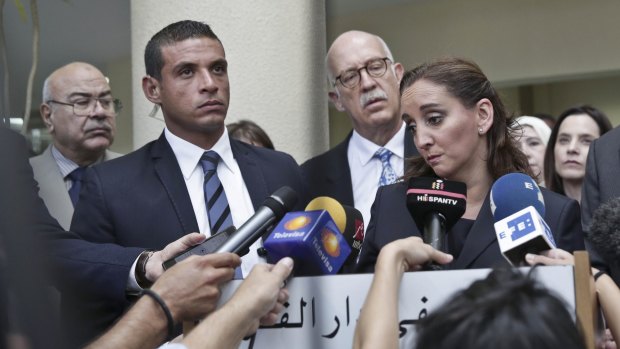 Mexican Foreign Secretary Claudia Ruiz Massieu listens to a question  after her visit to injured Mexican tourists at the Dar al-Fouad Hospital in Cairo.